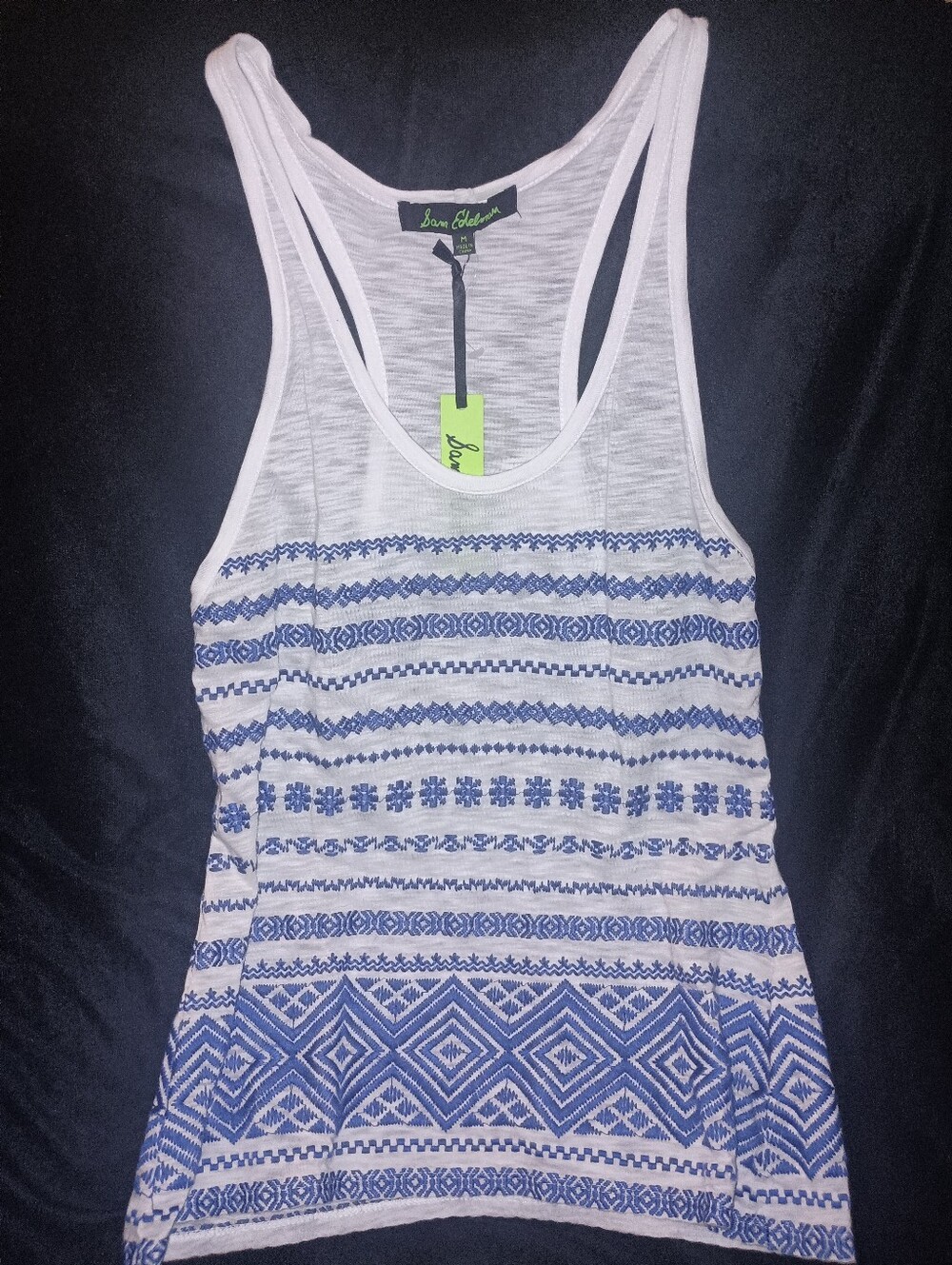 Sam Edelman White & Blue Tribal Print Tanktop NWT
